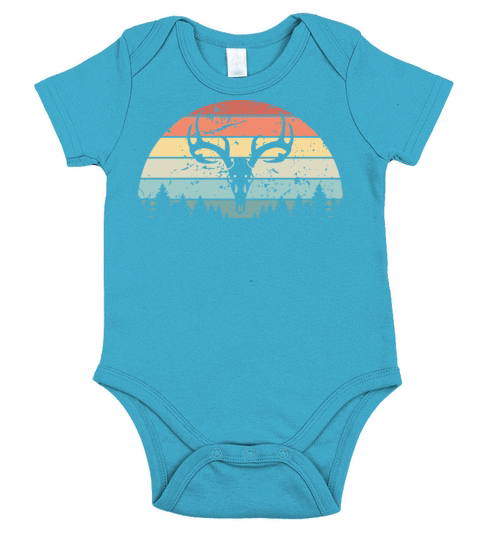 Retro Hunting Sunset Vintage Hunter Sunrise Short Sleeve Baby One-Piece