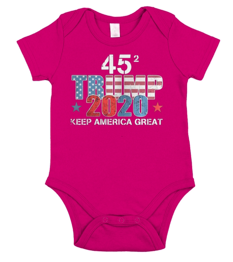 Trump 45 squared keep America great Donald Trump 2020 t-shirt Short Sleeve Baby One-Piece