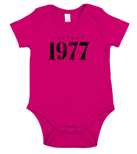 Vintage 1977 Birthday Slogan Phrase Short Sleeve Baby One-Piece