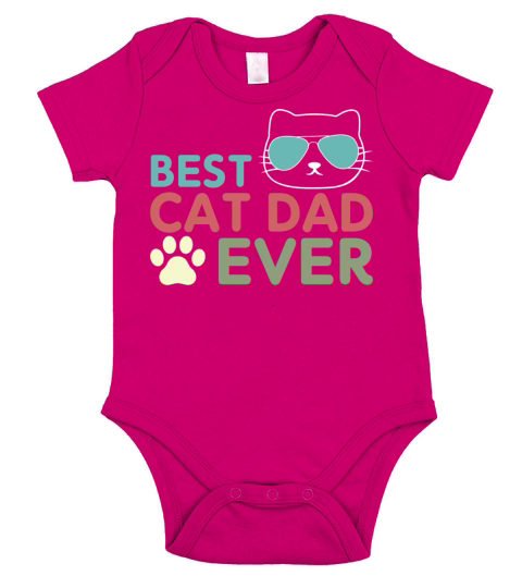 Vintage Best Cat Dad Ever Cat Daddy Gift Short Sleeve Baby One-Piece