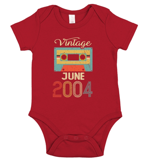 Vintage June 2004 18th Birthday 18 Year Gift Short Sleeve Baby One-Piece