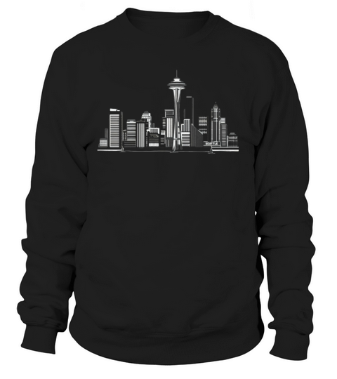 Seattle Skyline on a Tee Shirt Sweatshirt Unisex