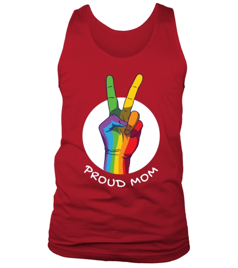 Proud Mom Rainbow Flag Quote LGBT Tank Top Unisex