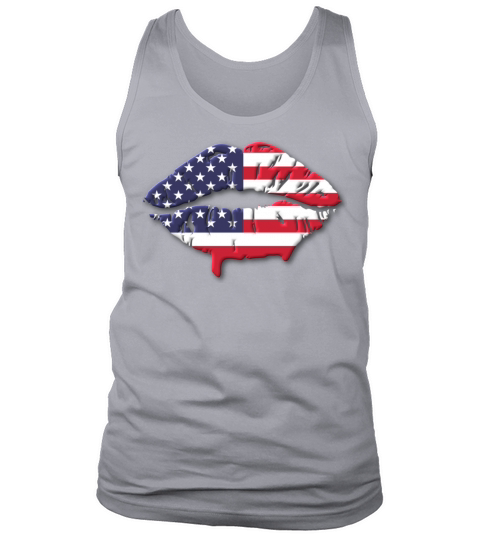 Vintage American Flag Lips 4th Of July Patriotic Tank Top Unisex