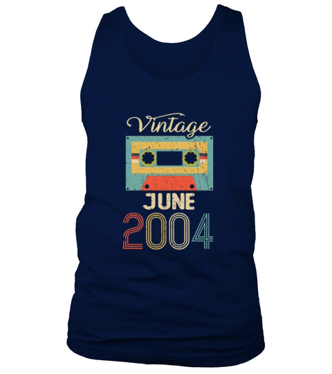 Vintage June 2004 18th Birthday 18 Year Gift Tank Top Unisex