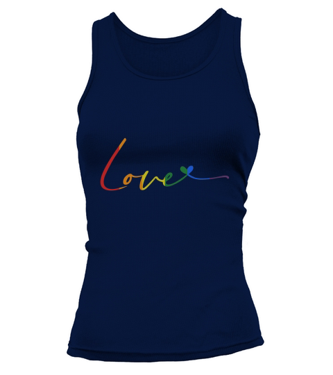 Rainbow Love LGBT With Heart Pride Month Gay Lesbian shirt Tank top Woman