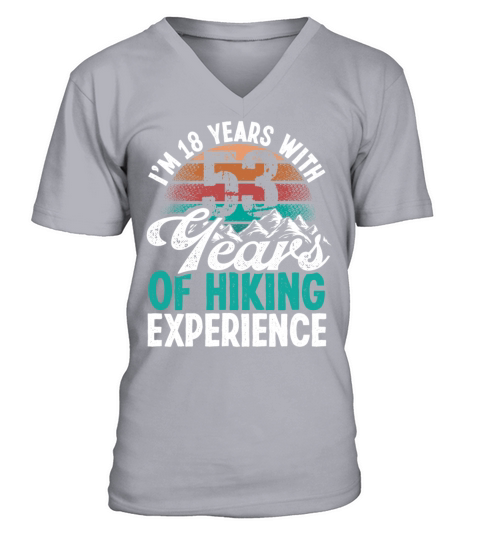 71 Years Old Hiking Mountains Vintage 71 Birthday V-Neck T-shirt