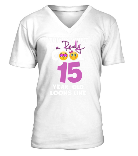 Emojicon birthday teenager gifts 15 year old girls t shirt V-Neck T-shirt
