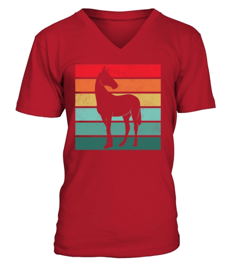 Girls Horse Riding Shirt Vintage Retro V-Neck T-shirt