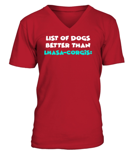 Lhasa-Corgi V-Neck T-shirt