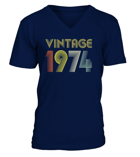 Vintage 1974 46th Happy Birthday V-Neck T-shirt