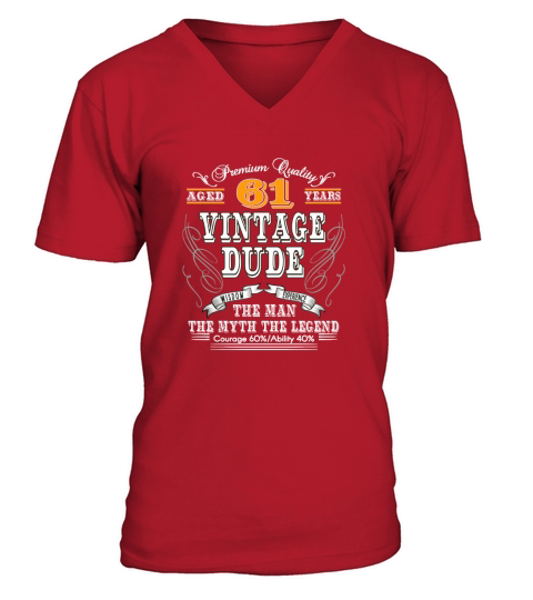 VINTAGE DUDE AGED 61 YEARS T-Shirt V-Neck T-shirt