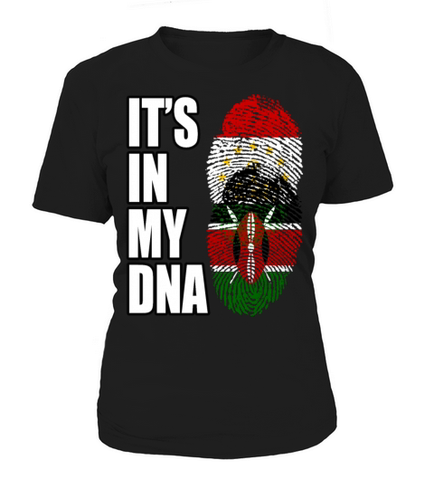 Tajikistani And Kenyan Vintage Heritage DNA Flag Women's T-Shirt