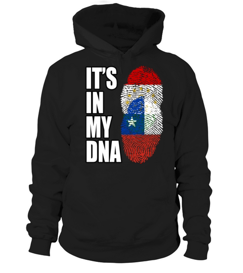 Tajikistani And Chilean Vintage Heritage DNA Flag Hoodie Unisex