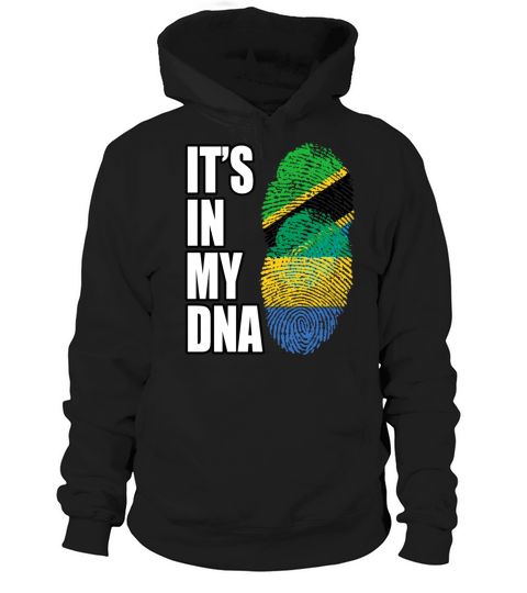 Tanzanian And Gabonese Vintage Heritage DNA Flag Hoodie Unisex