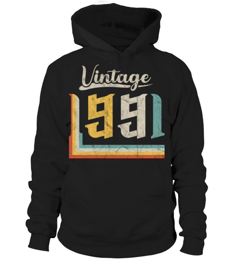Vintage 1991 Birth Year 30th Birthday 90s Retro Hoodie Unisex