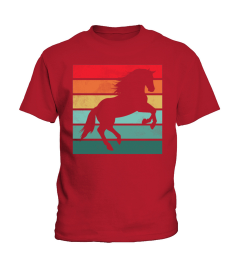 Girls Horse Riding Shirt Vintage Retro Kids T-Shirt