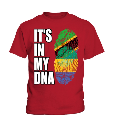 Tanzanian And Gabonese Vintage Heritage DNA Flag Kids T-Shirt