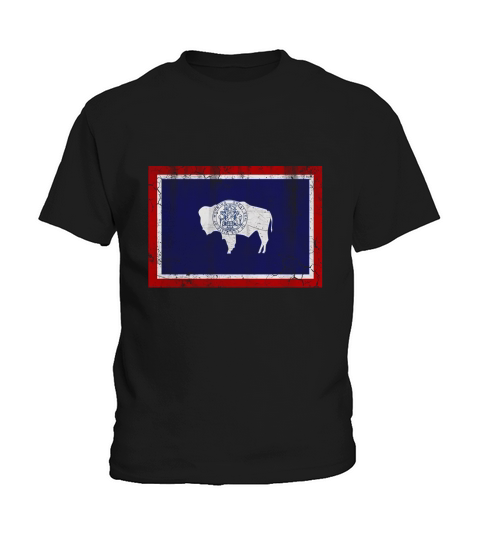 Vintage Wyoming Flag Distressed T Shirt Kids T-Shirt