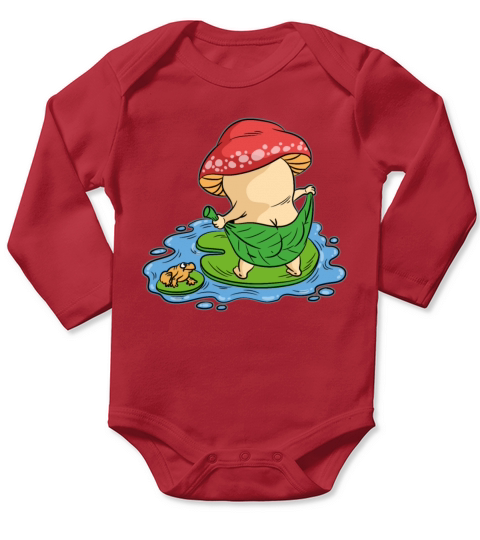Bathing Mushroom Toadstool Long Sleeve Baby One-Piece
