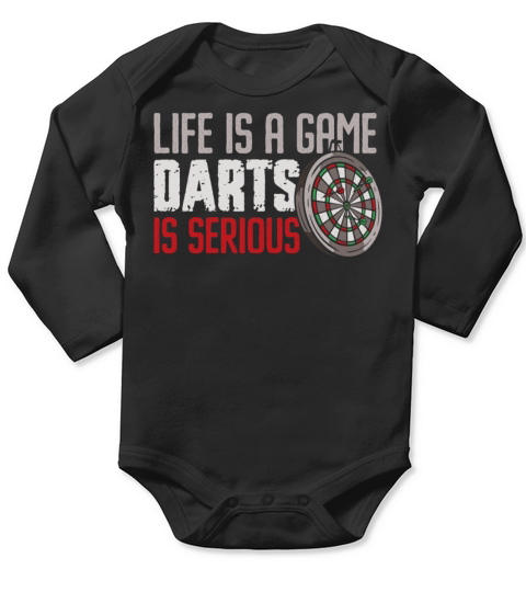 Darts Board Vintage Life Is A Game Long Sleeve Baby One-Piece