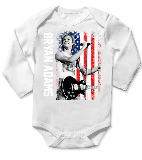 Discover Cool Bryan Adams American Flag Long Sleeve Baby One-Piece