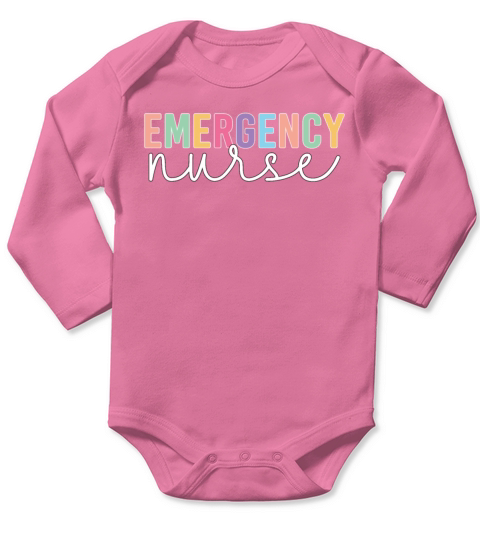 Emergency Nurse Retro Nursing Vintage ER Nurses Long Sleeve Baby One-Piece
