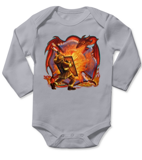 Firefighter - dragon fire Long Sleeve Baby One-Piece