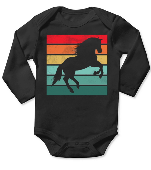 Girls Horse Riding Shirt Vintage Retro Long Sleeve Baby One-Piece