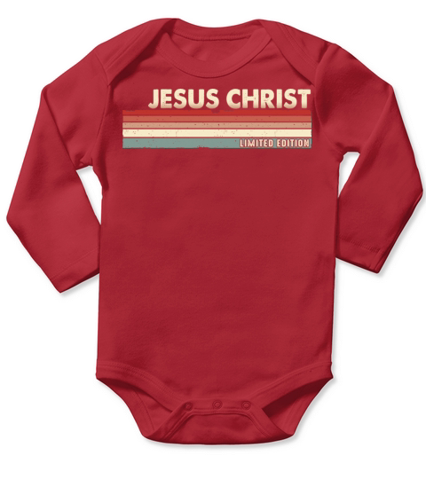 Jesus Christ - Funny Retro Vintage Name 80s 90s Long Sleeve Baby One-Piece