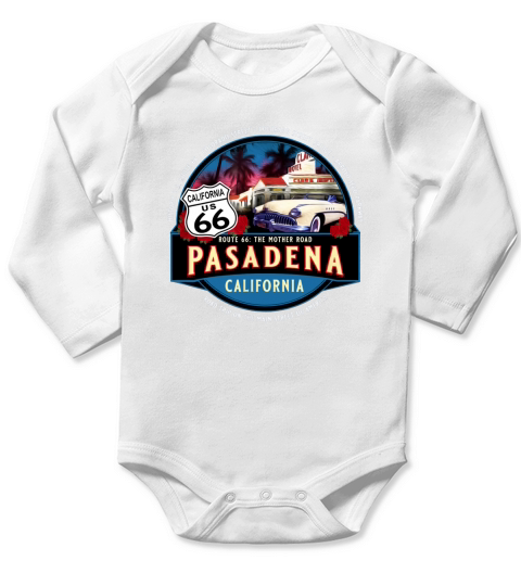Pasadena California CA Route 66 Main Street America Souvenir shirt Long Sleeve Baby One-Piece