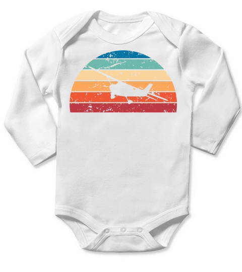 Retro Flying Sunset Vintage fly Sunrise Long Sleeve Baby One-Piece