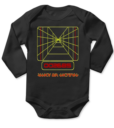 Stay on target aurebesh version Long Sleeve Baby One-Piece