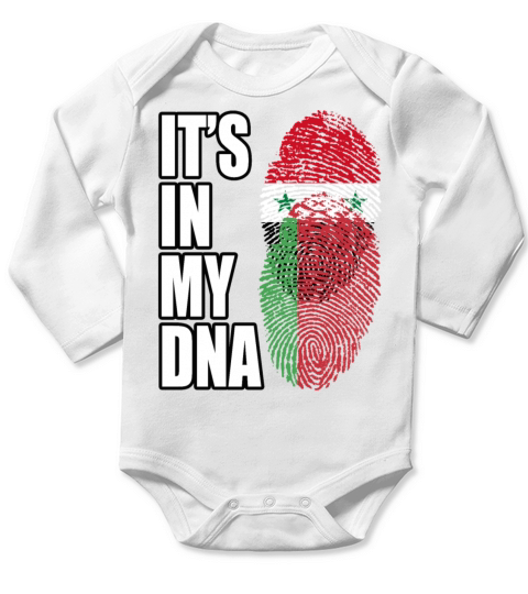 Syrian And Belarusian Vintage Heritage DNA Flag Long Sleeve Baby One-Piece