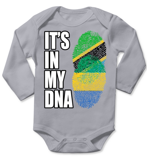 Tanzanian And Gabonese Vintage Heritage DNA Flag Long Sleeve Baby One-Piece