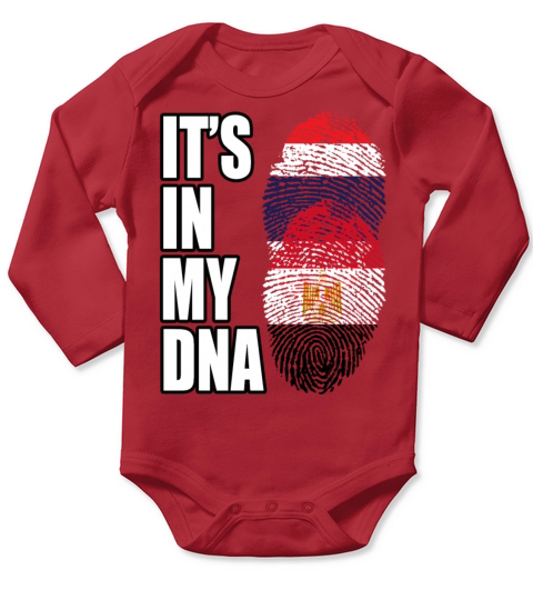 Thai And Egyptian Vintage Heritage DNA Flag Long Sleeve Baby One-Piece