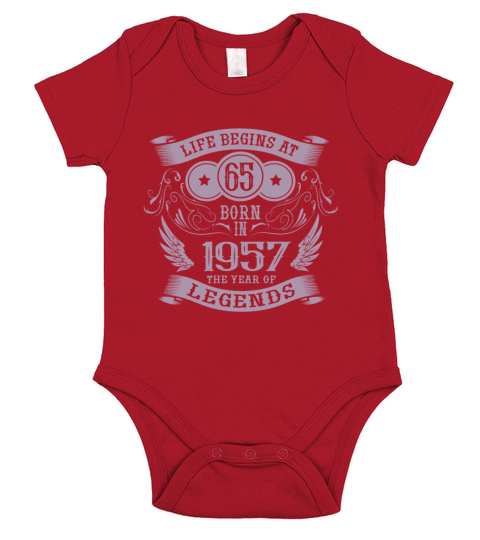 65th Birthday Gifts Vintage 1957 Vintage Short Sleeve Baby One-Piece