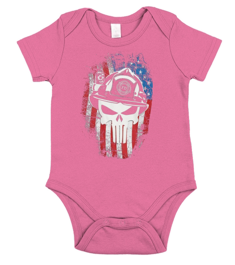 American Firefighter Punisher Short Sleeve Baby One-Piece
