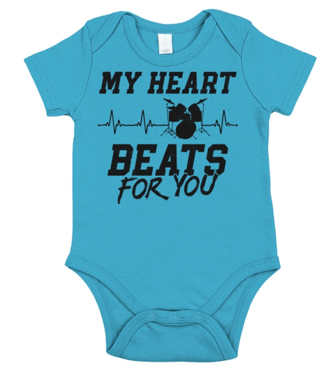 Drummer Drum Set Vintage Heart My Short Sleeve Baby One-Piece