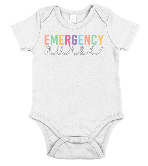 Emergency Nurse Retro Nursing Vintage ER Nurses Short Sleeve Baby One-Piece