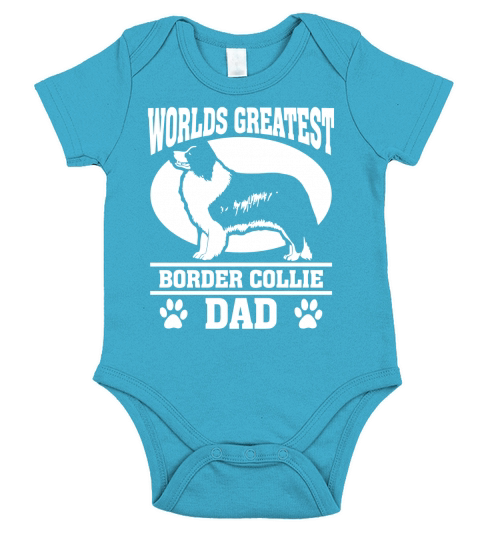 Fathers Day - Mens Worlds Greatest Border Collie Dad Short Sleeve Baby One-Piece