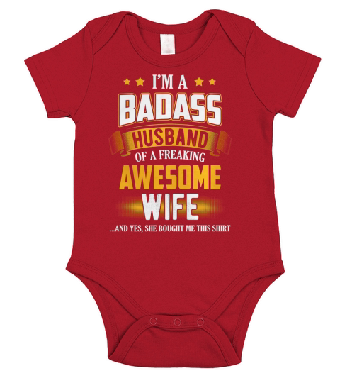 I AM A BADASS HUSBAND Short Sleeve Baby One-Piece