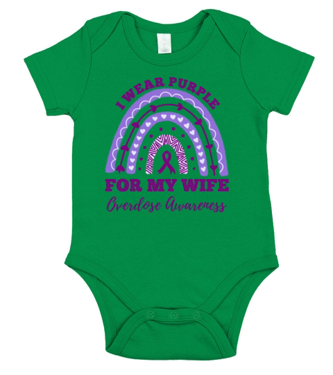 I Wear Purple For My Wife Overdose Awareness Short Sleeve Baby One-Piece