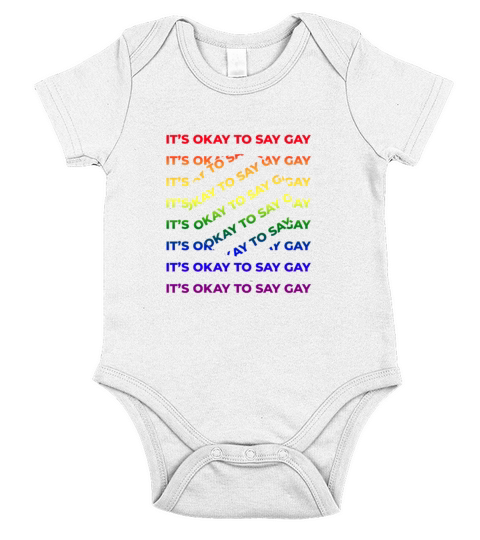 Its Ok to say Gay Pride Flag Quote LGBT Short Sleeve Baby One-Piece