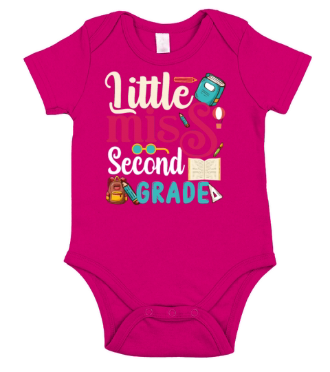 Kids Little Miss Second Grade Back To School Short Sleeve Baby One-Piece
