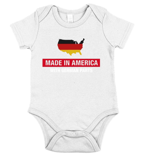 Made In America With German Parts Germany Flag - Mens T-Shirt Short Sleeve Baby One-Piece