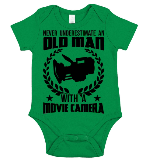 Old Cameraman Short Sleeve Baby One-Piece
