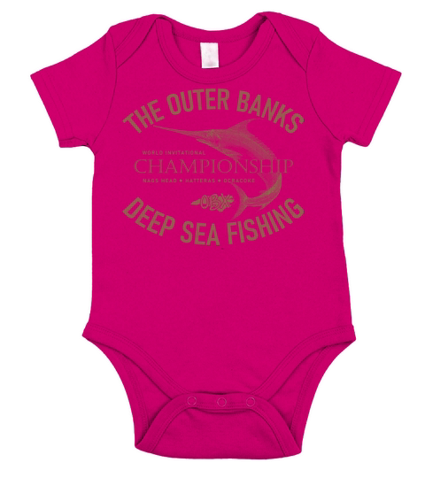Outer Banks Deep Sea Fishing OBX Vintage Gold Short Sleeve Baby One-Piece
