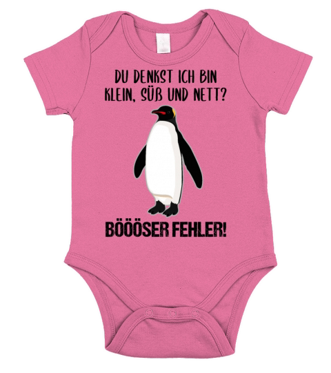 Penguin Small Sweet Nice Funny Quote Gift Short Sleeve Baby One-Piece