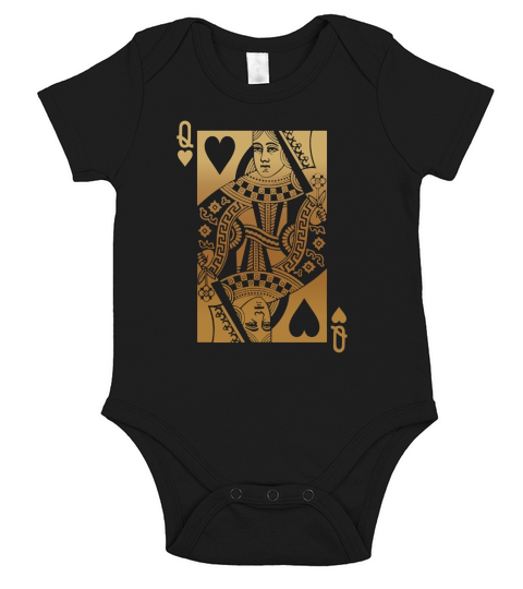 Queen of Hearts T-Shirt (Gold Design) Short Sleeve Baby One-Piece